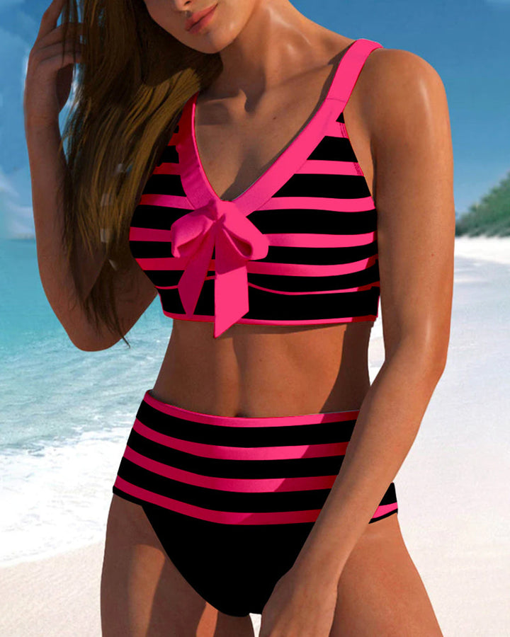 Soledad | Bikini de rayas de cintura alta