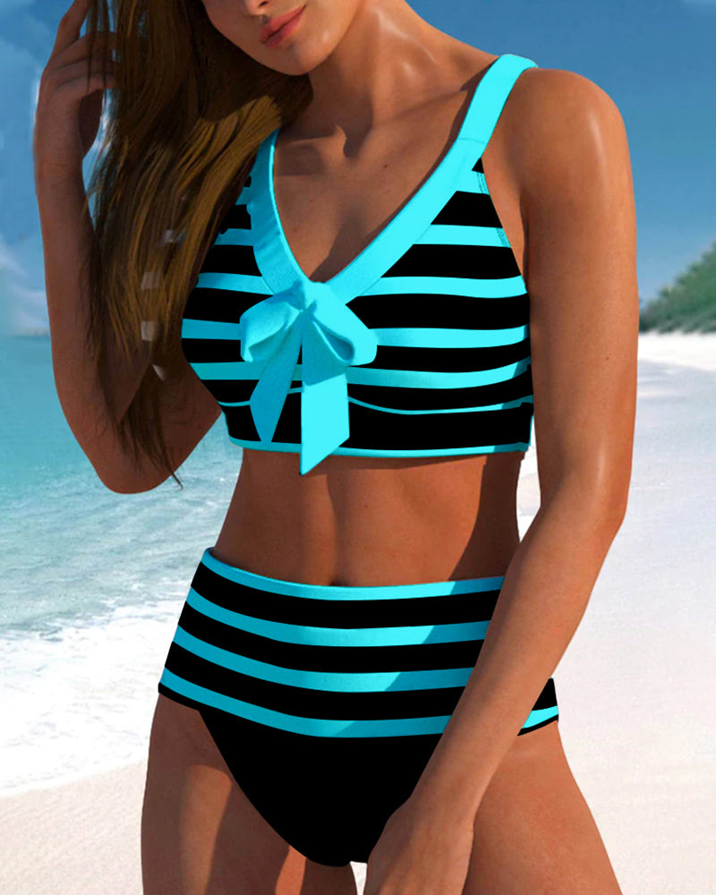 Soledad | Bikini de rayas de cintura alta