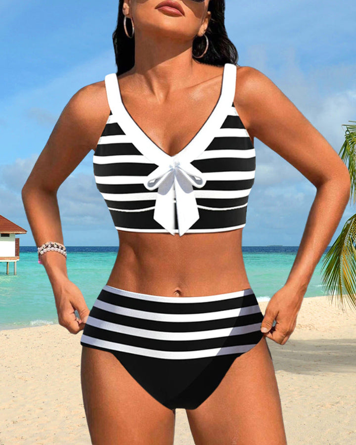 Soledad | Bikini de rayas de cintura alta