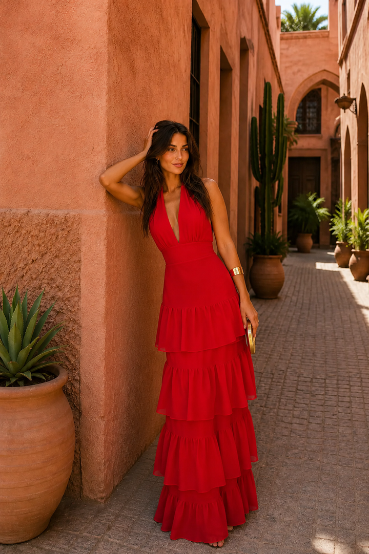 Isabel | Vestido Largo Rojo Elegante