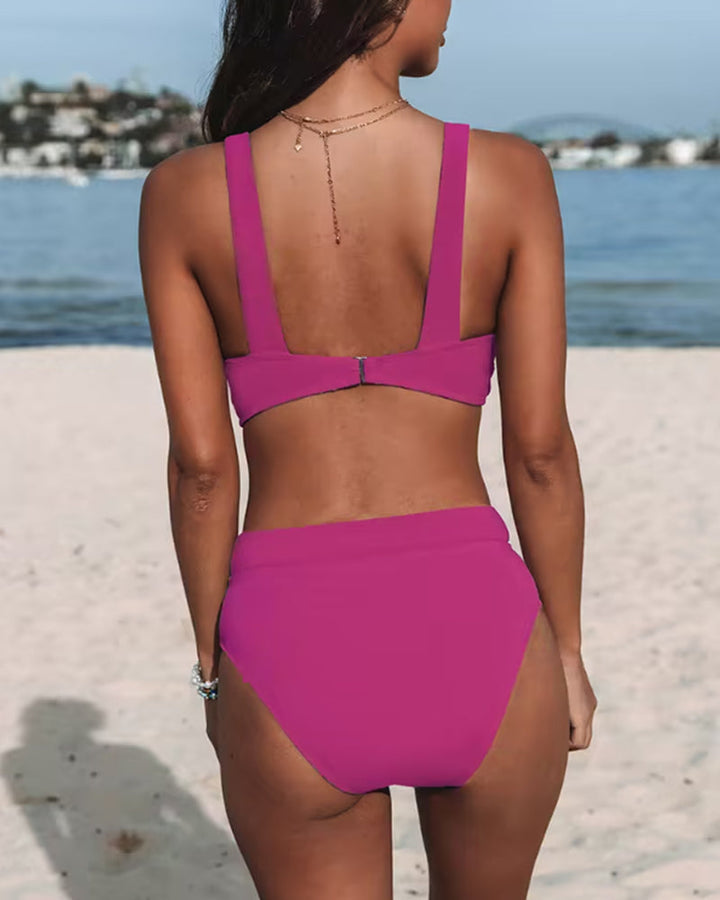 Lourdes | Traje de baño de cintura alta liso