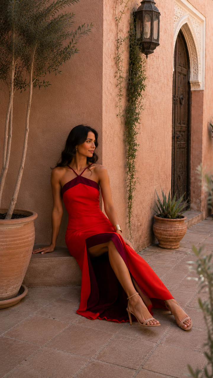 Nora | Vestido Halter Largo Elegante