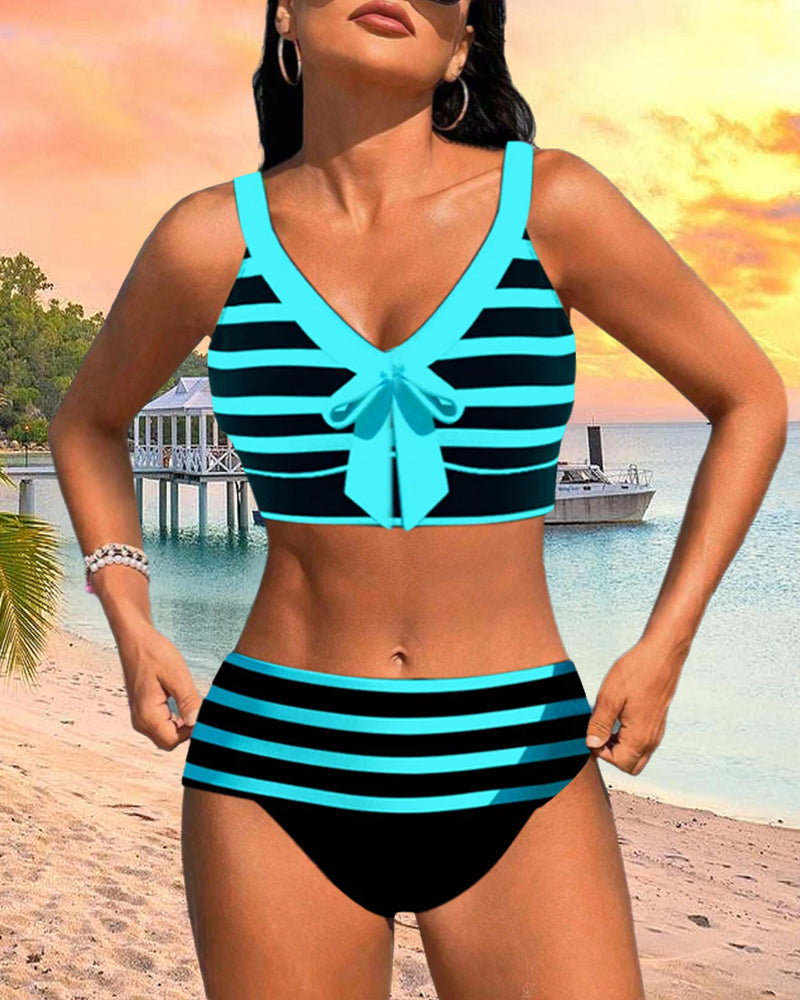 Soledad | Bikini de rayas de cintura alta