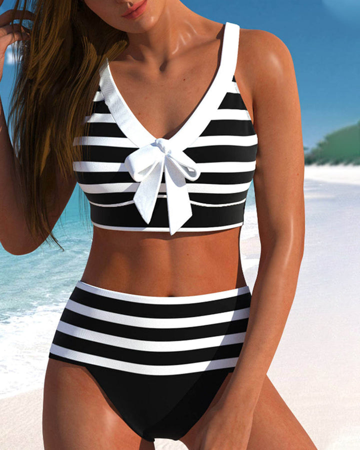 Soledad | Bikini de rayas de cintura alta