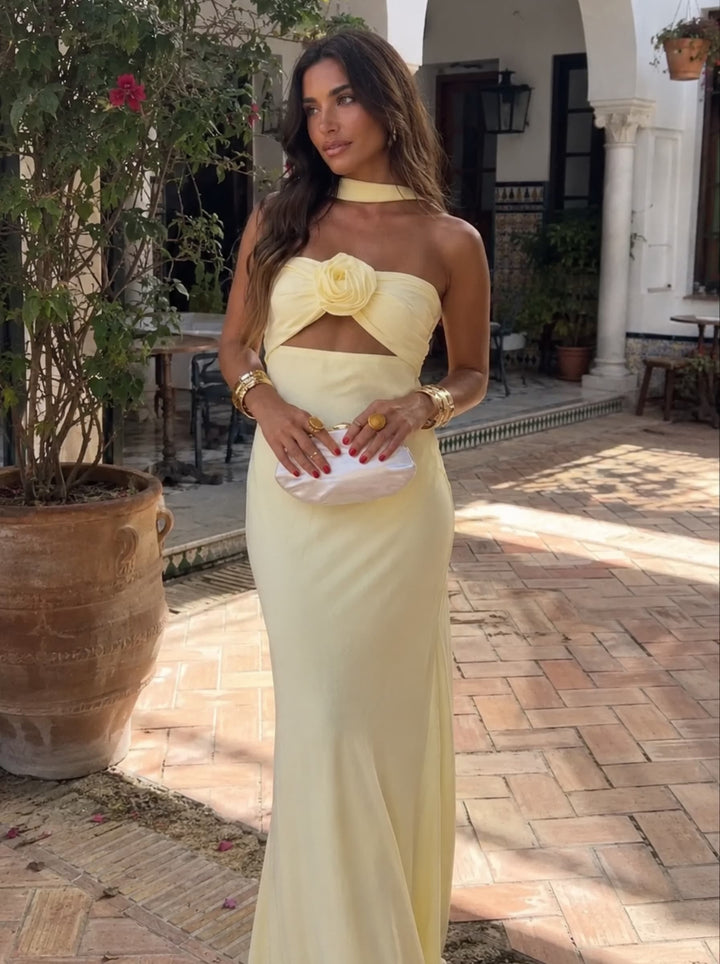 Martina | Vestido Maxi Halter Floral