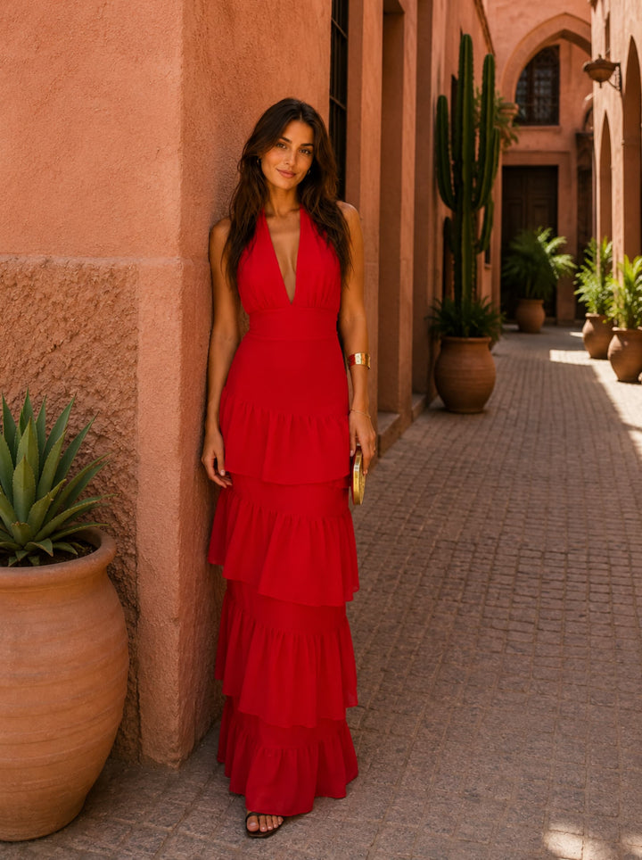Isabel | Vestido Largo Rojo Elegante