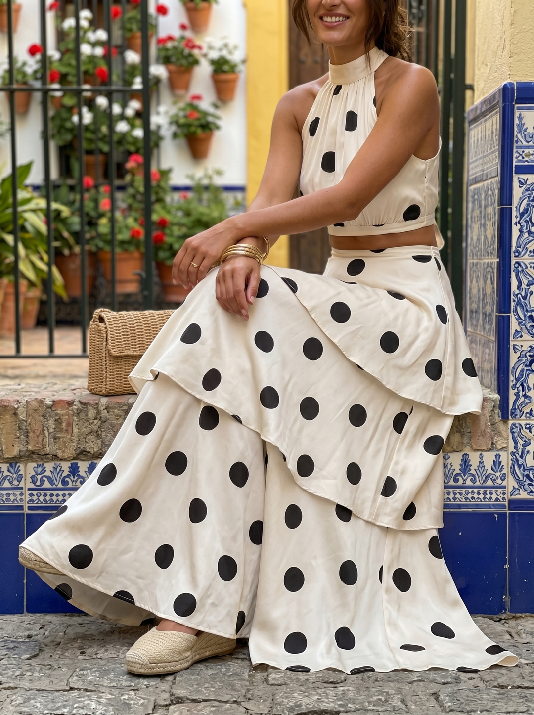 Ana | Conjunto Top Falda de Lunares