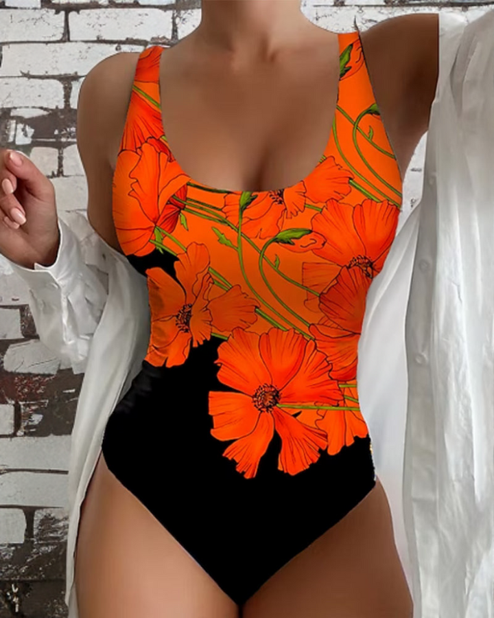 Almudena | Elegante traje de baño con estampado floral