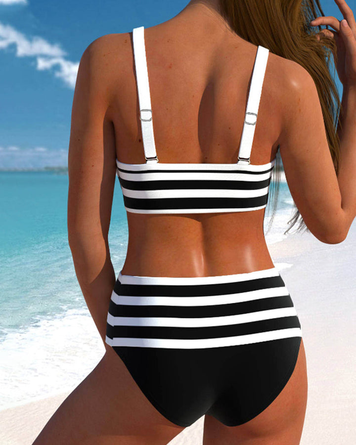 Soledad | Bikini de rayas de cintura alta