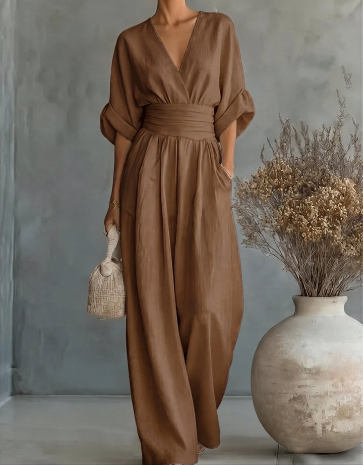 Carmen | Mono elegante de escote en V y pierna ancha