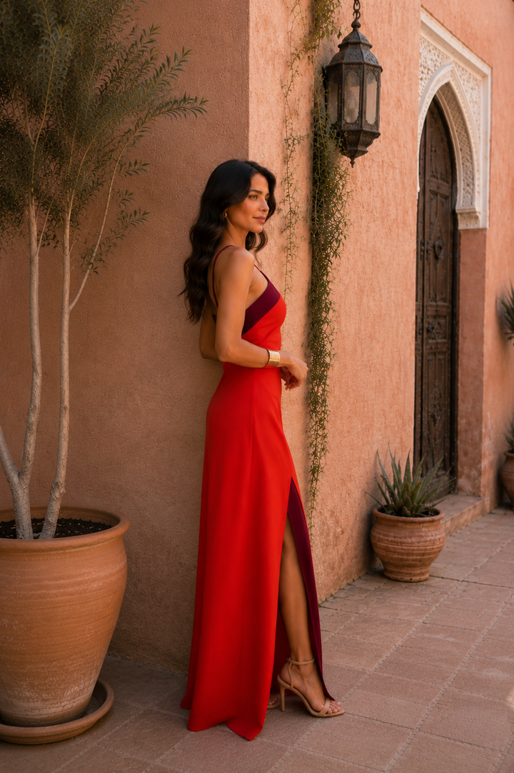 Nora | Vestido Halter Largo Elegante