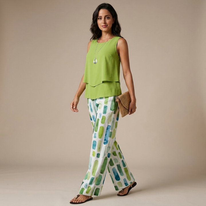 Marta | Conjunto Verde Boho De Vacaciones