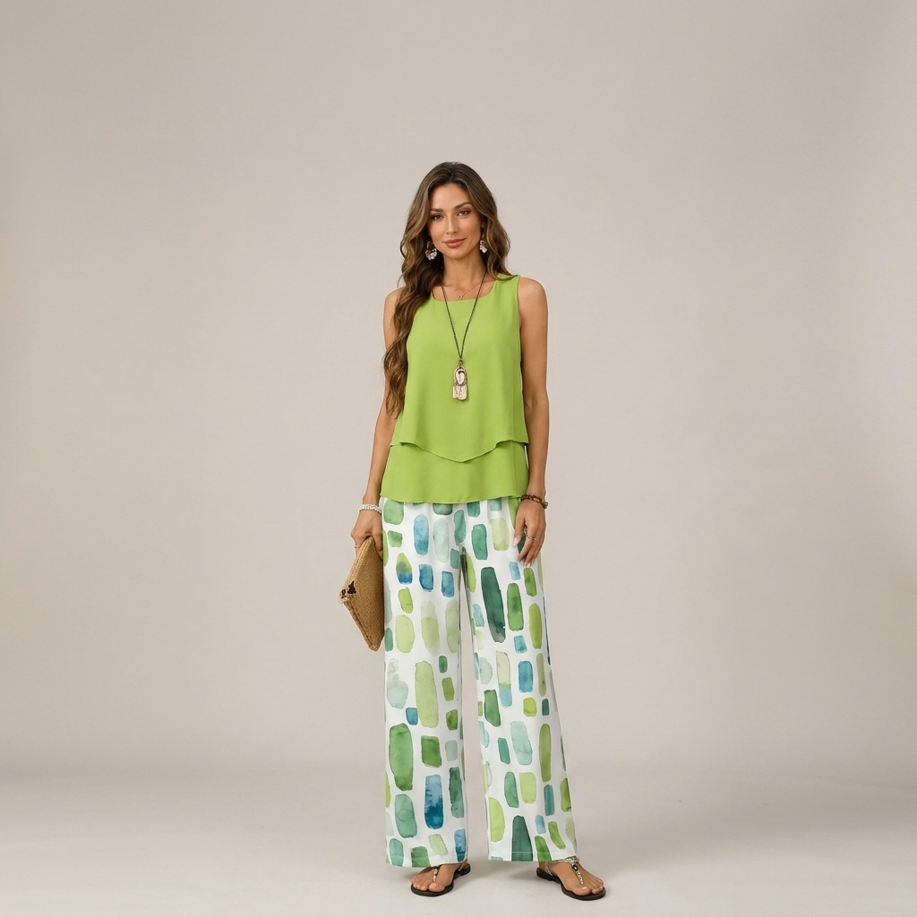 Marta | Conjunto Verde Boho De Vacaciones