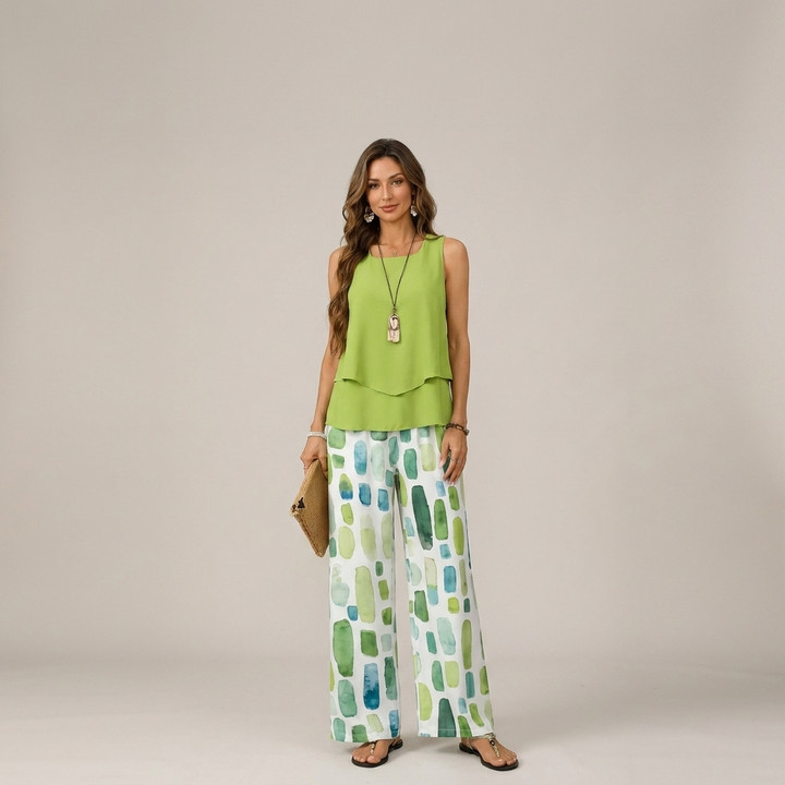 Marta | Conjunto Verde Boho De Vacaciones